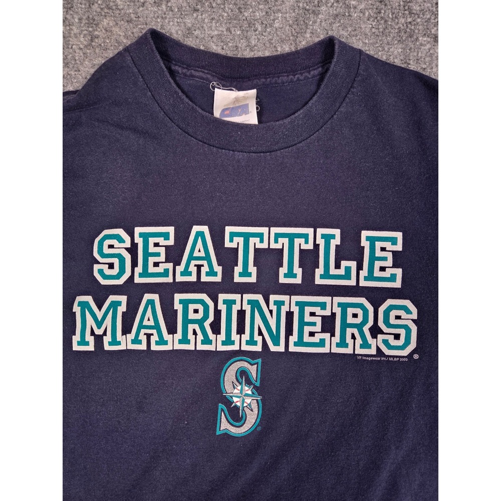 Vintage Seattle Mariners CSA Shirt Mens Medium Navy Blue 2003 MLB Graphic Tee